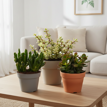 Crassula vetplanten in gezellige huiskamer