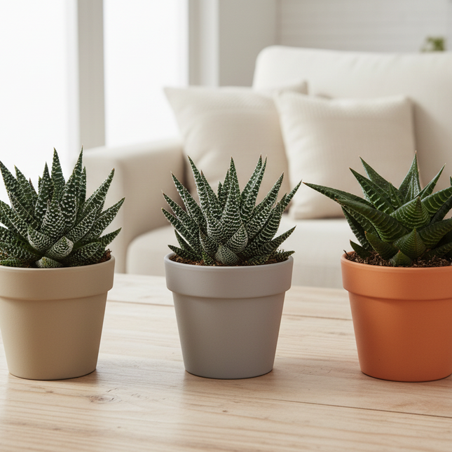 Gasteria/Haworthia vetplanten in gezellige huiskamer
