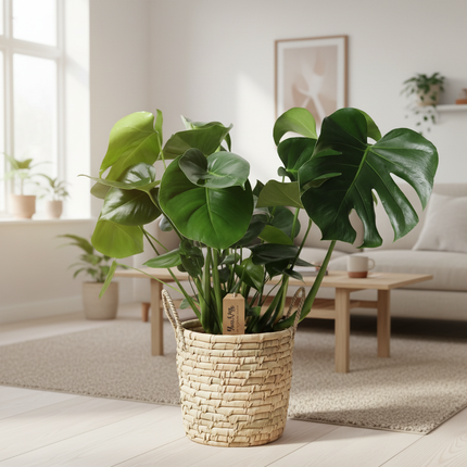 Monstera Deliciosa in Palmleaf mand - lifestyle