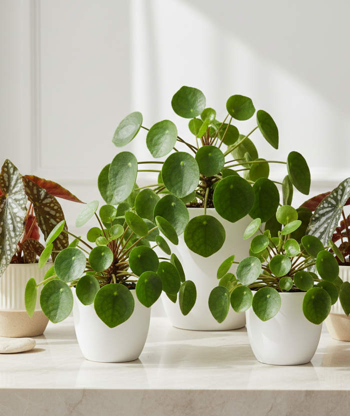 Plantenset: 2x Pilea + 2x Begonia Maculata