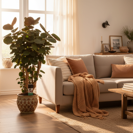 Polyscias Fabian in gezellige lichte huiskamer