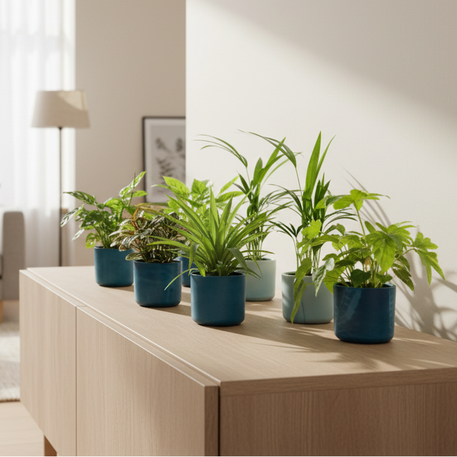 6 planten inclusief elho Ocean Round atlantisch blauw