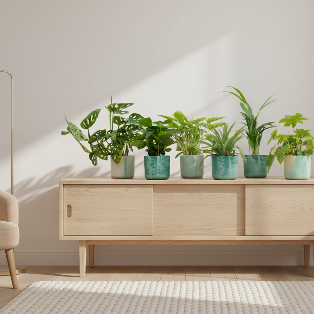 6 planten inclusief elho Ocean Round pacifisch groen