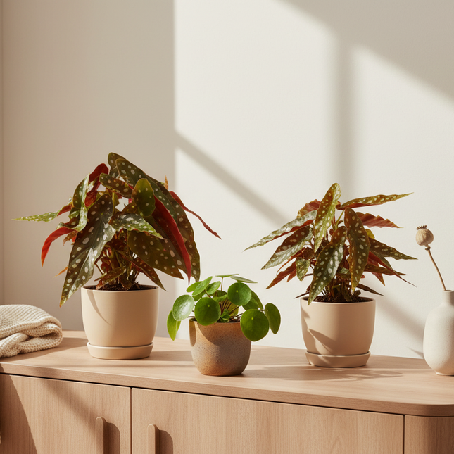 peperomioides & begonia