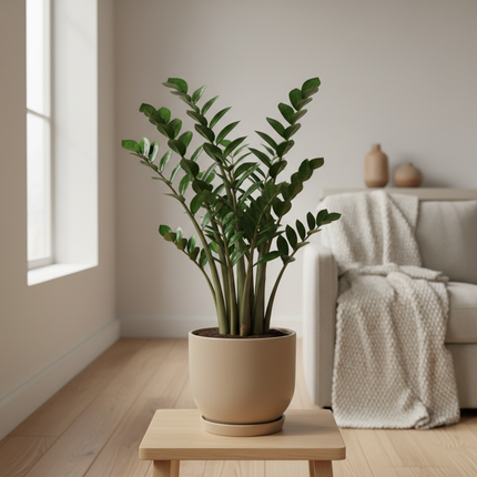 Zamioculcas Zamiifolia in gezellige huiskamer